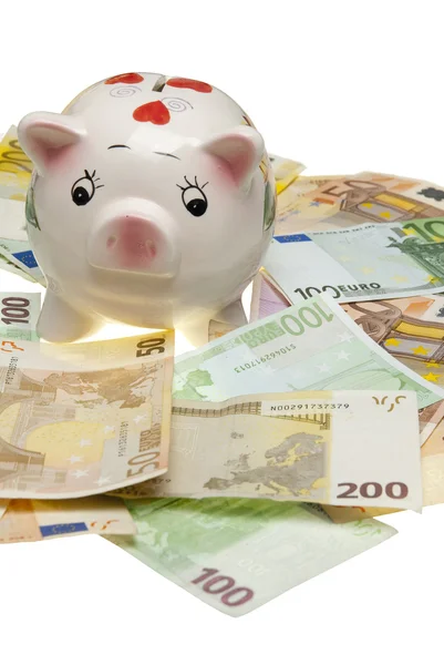 欧元猪存钱罐 — 图库照片