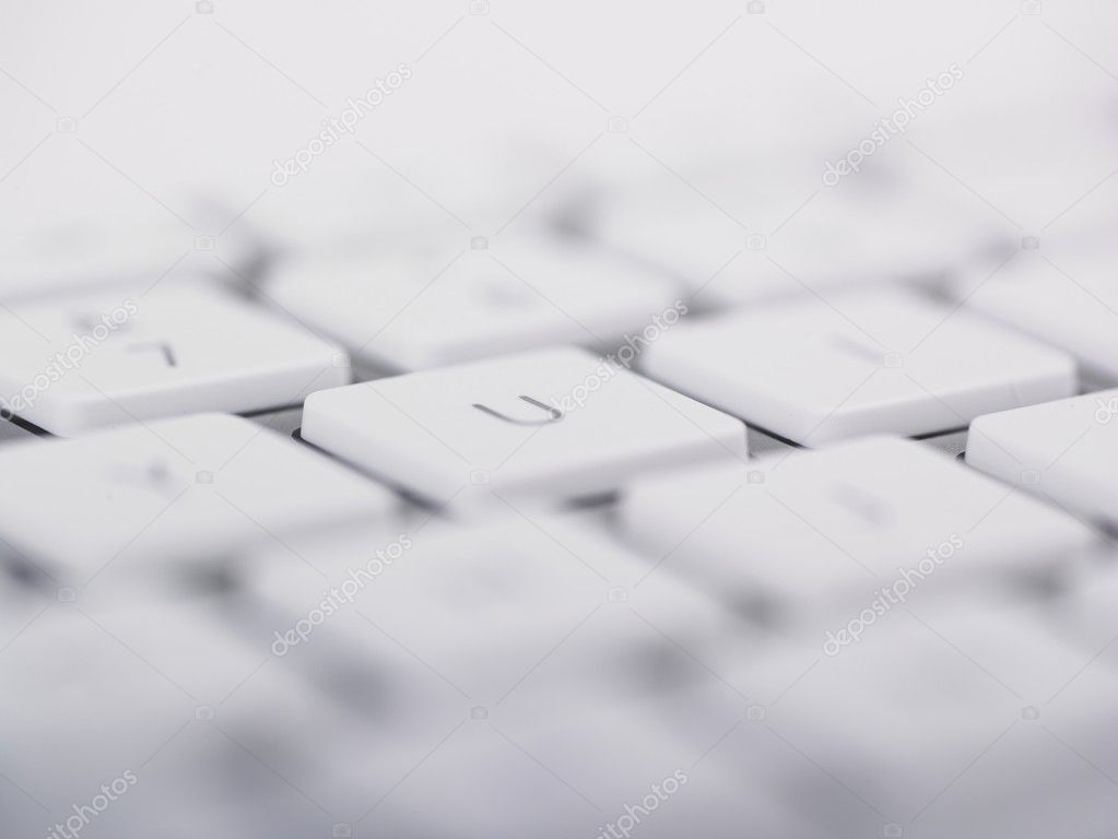 Computer Keyboard close-up and U key