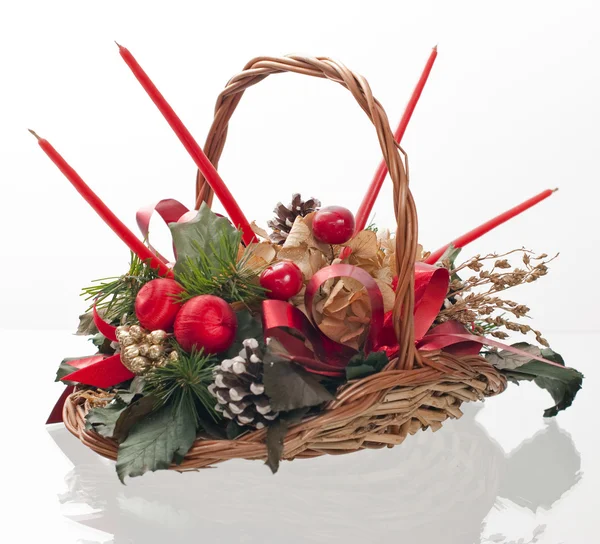 Christmas decorative basket — Stock Photo, Image