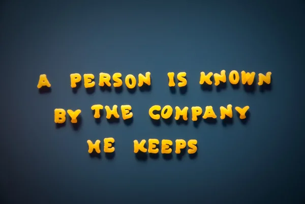 A person is known by the company he keeps — Stock Photo, Image