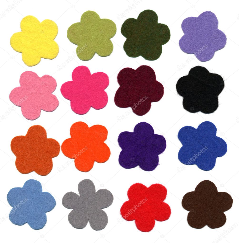 Flower color felt samples