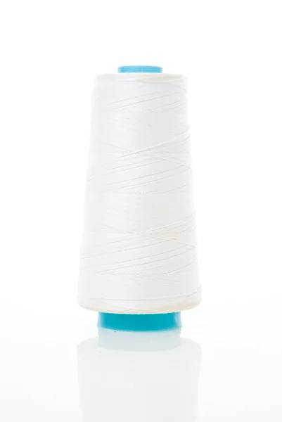 Bobbin of white thread — Stock Photo, Image