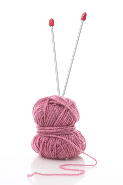 Blue and pink knitting wool — Stock Photo, Image