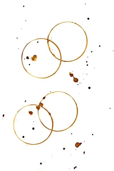 Collectie van koffie spatten en vlekken — Stockfoto