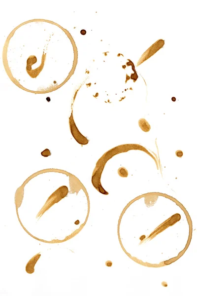 Collection of coffee splashes and stains — Stock Photo, Image