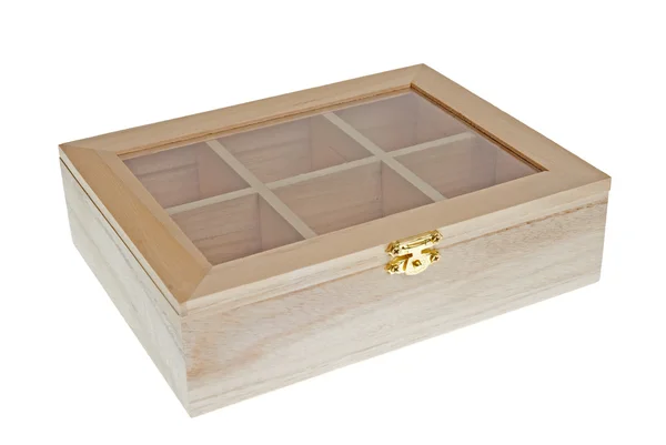 Małe herbaty drewniane pudełko zamknięte — Zdjęcie stockowe
