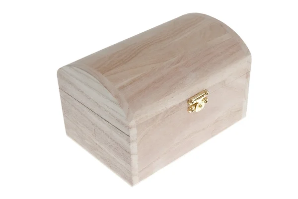 Małe, drewniane pudełko jewell zamknięte — Zdjęcie stockowe
