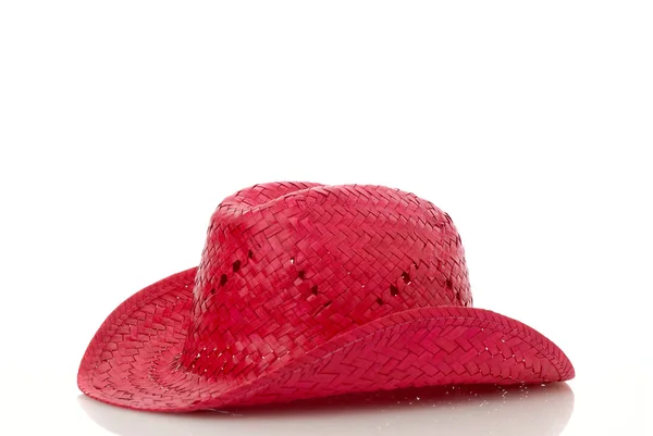 Chapéu de palha vermelho — Fotografia de Stock