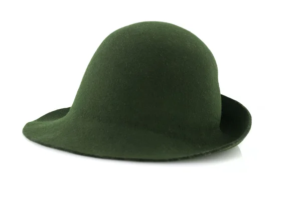 Chapéu de feltro verde simples — Fotografia de Stock