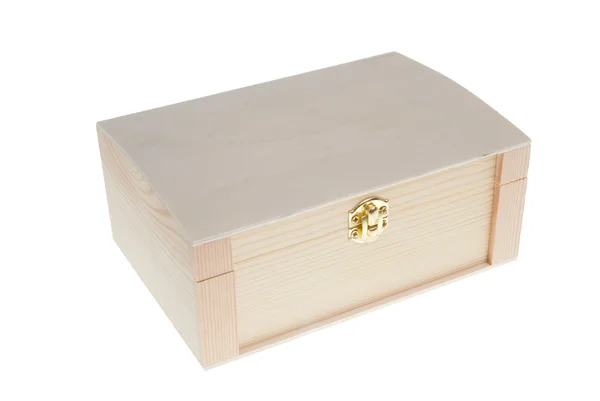 Caixa de jóias de madeira pequena fechada — Fotografia de Stock