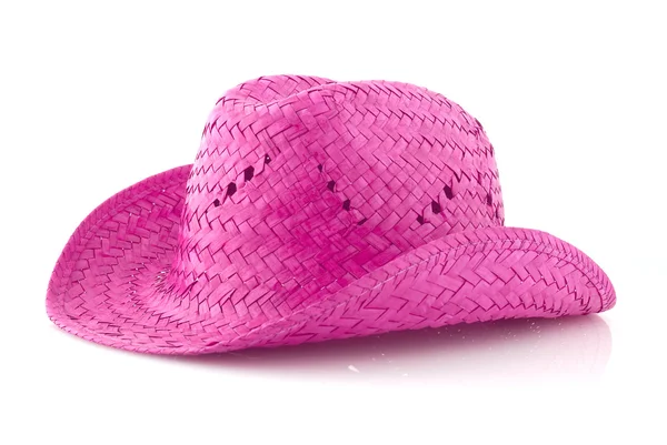 Ροζ ψάθινο καπέλο — Φωτογραφία Αρχείου