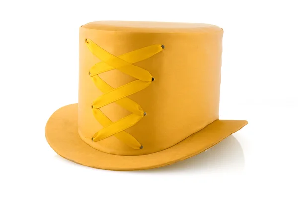 Žlutý klobouk s mašlí — Stock fotografie