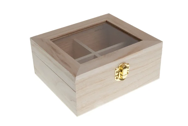Caixa de jóias de madeira pequena fechada — Fotografia de Stock