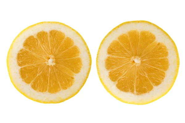 Две свежие половинки лимона — стоковое фото