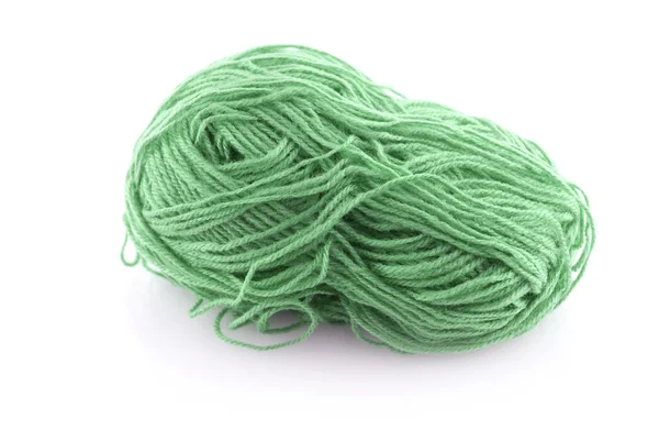 Green ball knitting wool — Stock Photo, Image