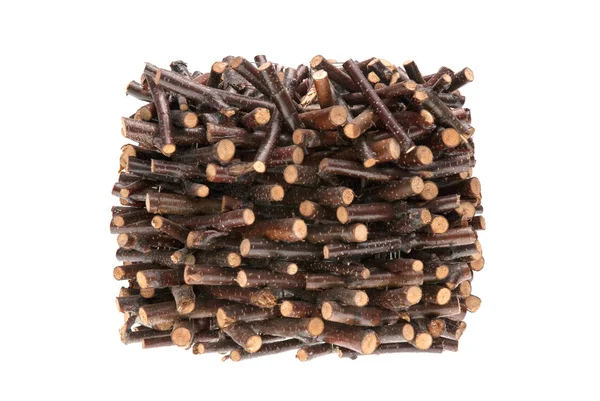 모듬된 sawed 잔 가지 및 분 지의 더미 — 스톡 사진
