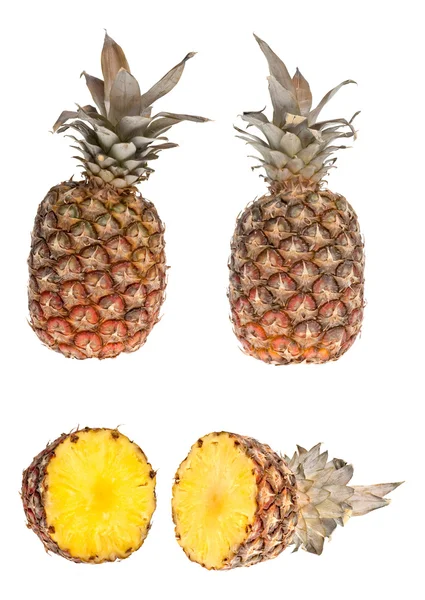 Ananas entier et demi-ananas — Photo