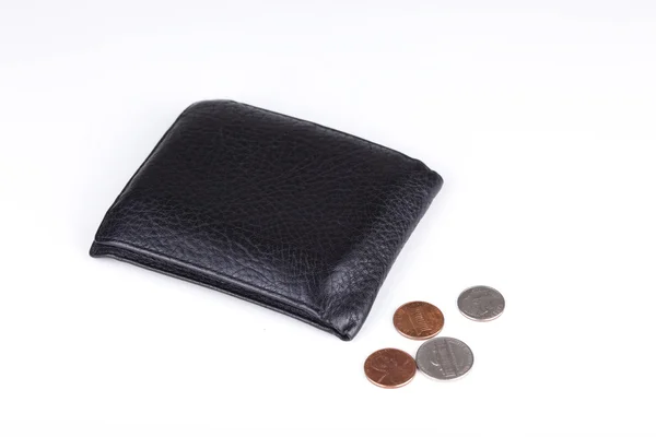 stock image Black leather wallet