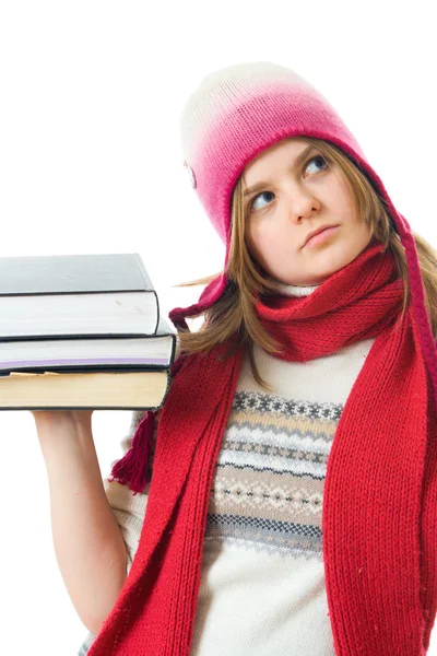 The young student with the books — Stock Photo, Image