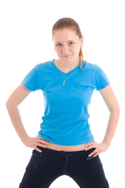 The young woman doing exercise — Stock Photo, Image