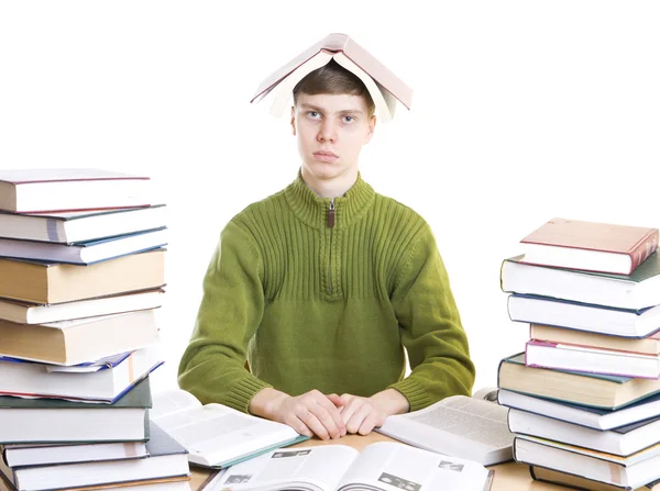 El joven estudiante con libros — Foto de Stock