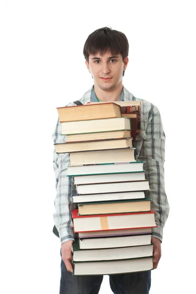 The young student isolated on a white Stock Photo
