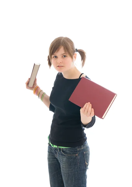 Молодой студент с книгами — стоковое фото