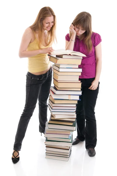 The two young students isolated — Stock Photo, Image