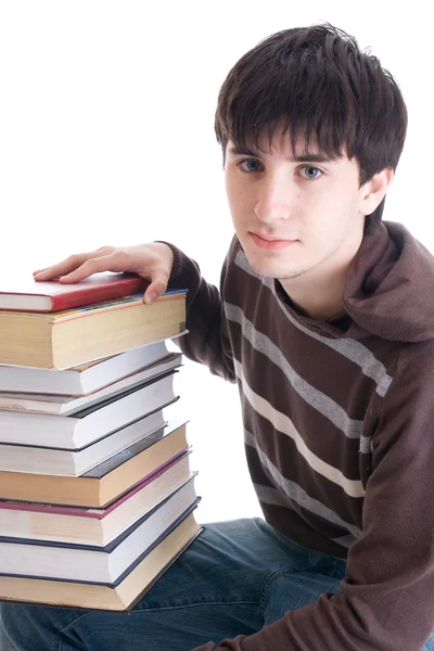 Le jeune étudiant avec les livres — Photo