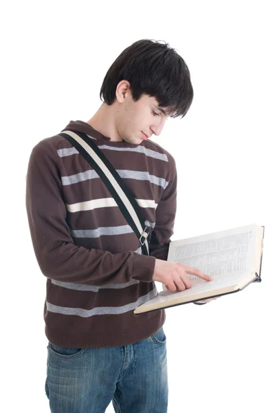 Молодий студент ізольований на білому Ліцензійні Стокові Зображення