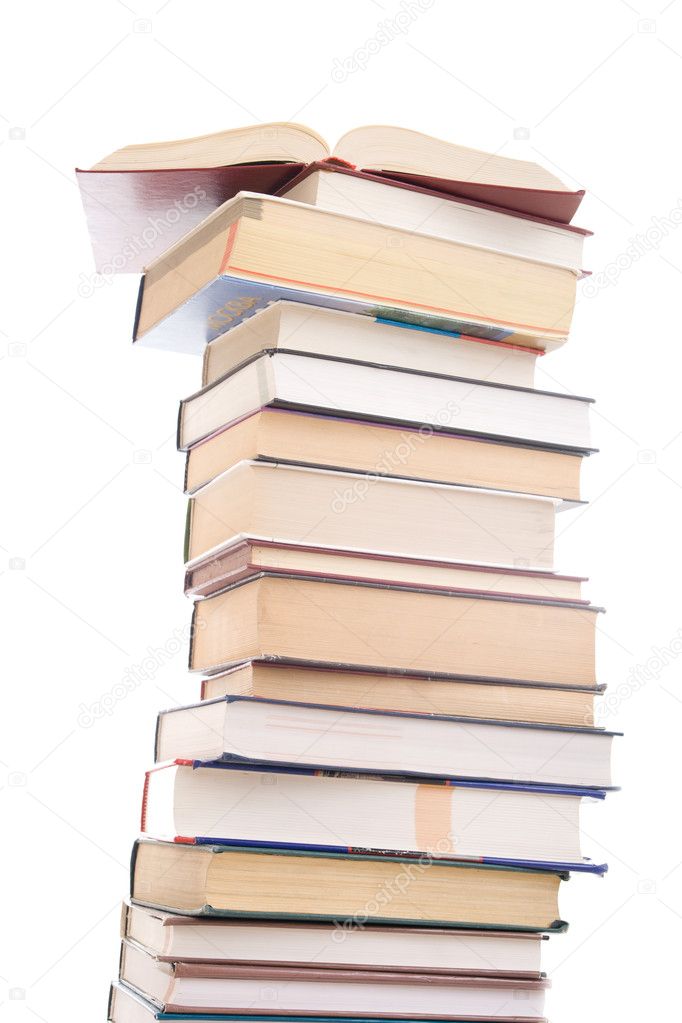 Set of books isolated on a white
