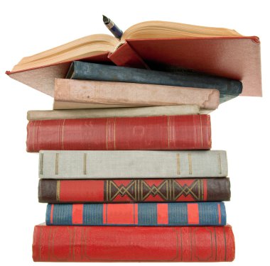 Old books and pen clipart