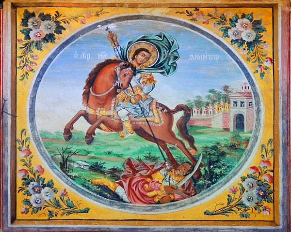 Монастирська деталь фарби стіни — стокове фото
