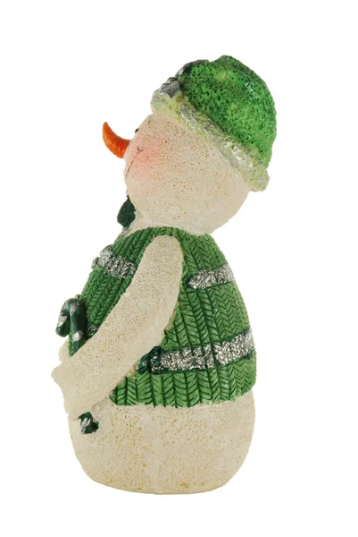 stock image Snowman in green clothes