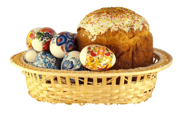 Basket of Easter eggs — Stock Photo, Image