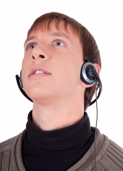 Hombre joven con auriculares —  Fotos de Stock