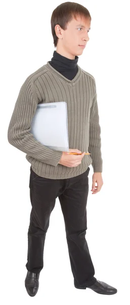 Student with folders — Stock Photo, Image