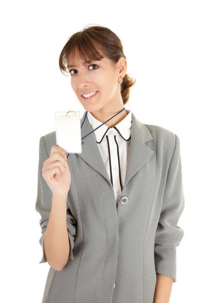 Young girl in office clouses — Stock Photo, Image