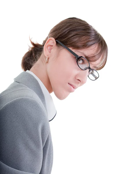 Retrato de uma mulher de negócios em óculos — Fotografia de Stock