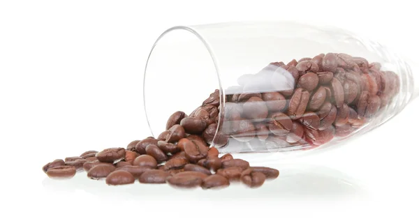 Koffiebonen in een glas — Stockfoto