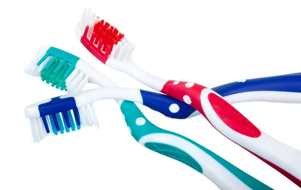 着色された歯ブラシ — ストック写真