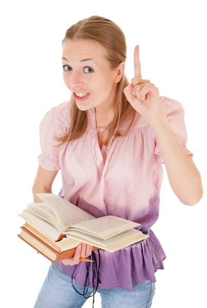 Flicka med en bok — Stockfoto