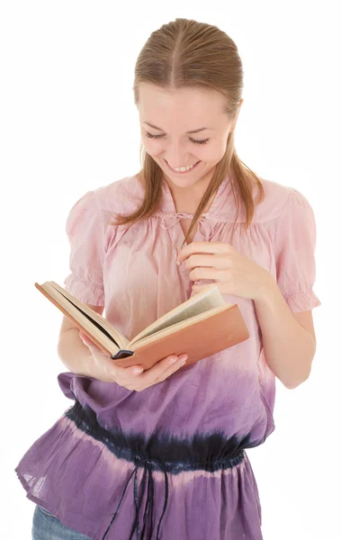 Menina segurando um livro — Fotografia de Stock
