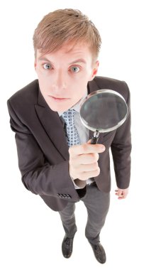 Man and magnifier clipart