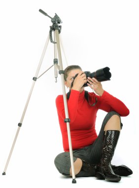 Young woman - photographer clipart