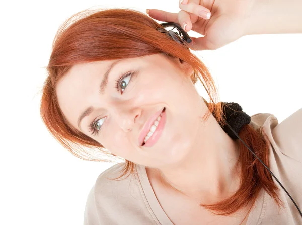 Young girl with a headphones — Stock Photo, Image