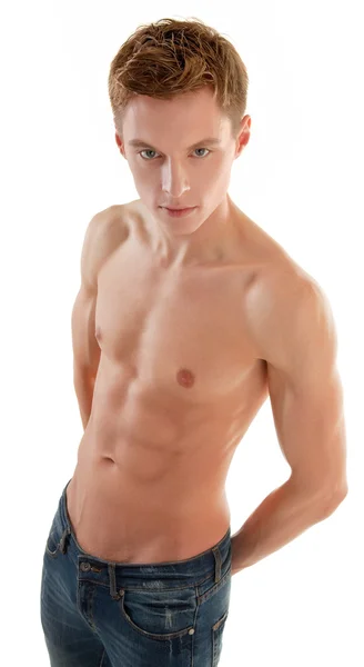Joven deportista con torso desnudo — Foto de Stock
