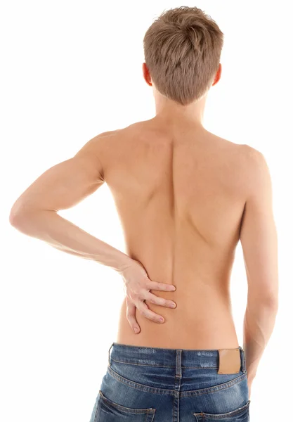 Back of a naked male torso — Stock Photo, Image