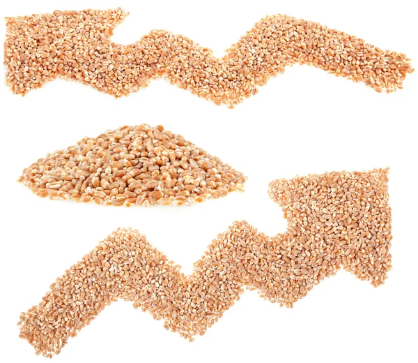 Wheat seeds arrow — Stock Photo, Image