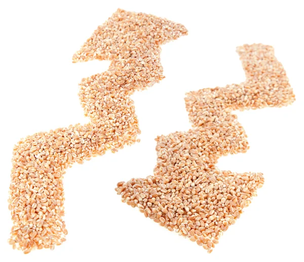 Wheat seeds arrow — Stock Photo, Image